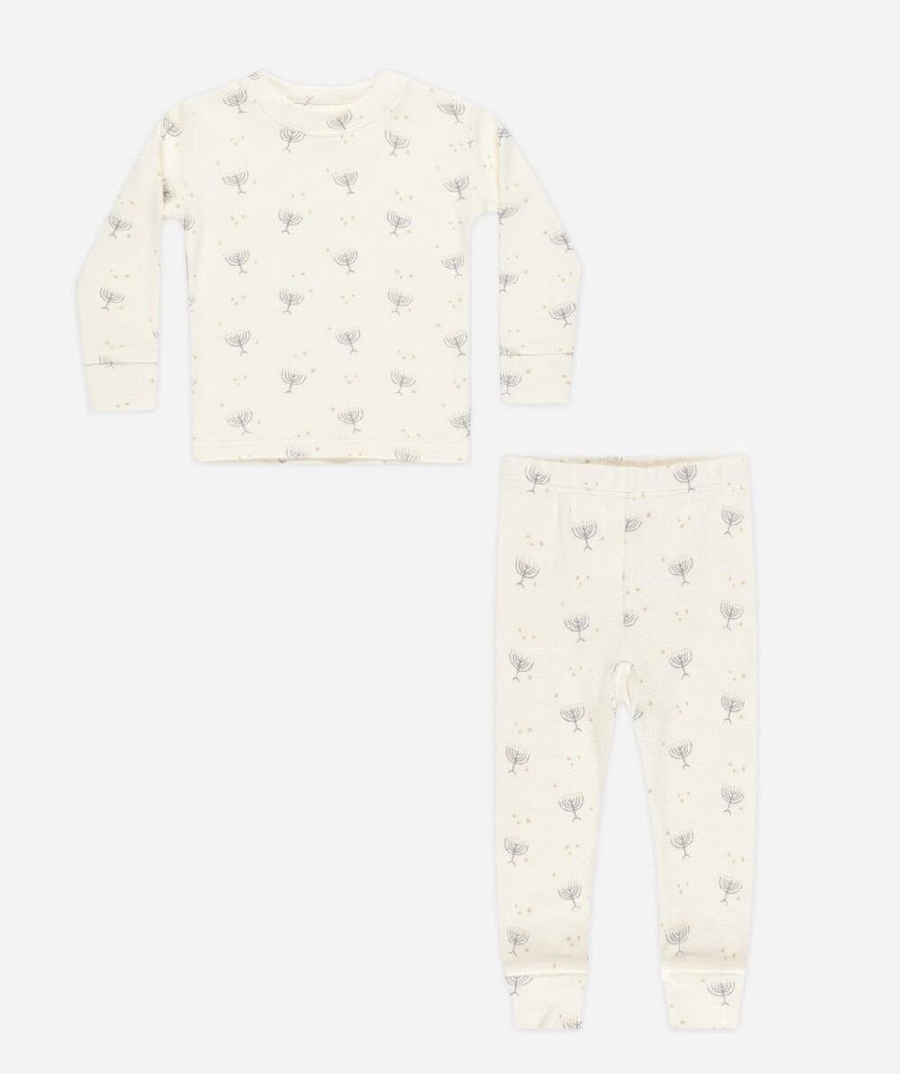 NEW Rylee + Cru Organic Long Johns Pajama Set in Hanukkah Print, 3/6m, NWT